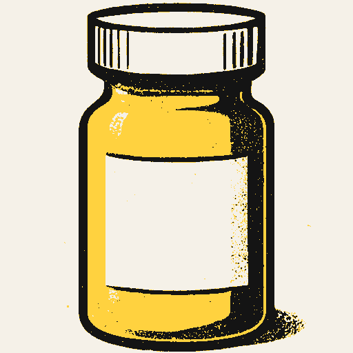 Printed symbol for Lower Costs Act: Reusable prescription medicine bottle