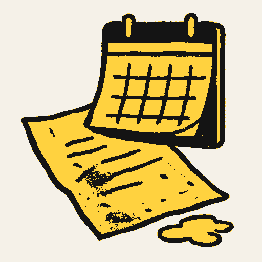 Printed symbol for Filing Relief Act: Weather-damaged tax document beneath a calendar