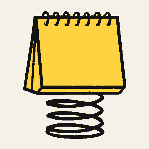 Printed symbol for Social Security Guarantee: Plain monthly calendar with a rising spiral spring
