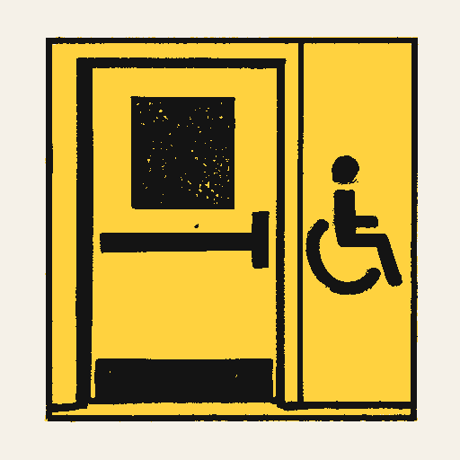 Printed symbol for Rebuild Schools Act 2026: Accessible school entrance door