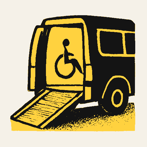 Printed symbol for Veterans Auto Cost: Wheelchair-accessible vehicle