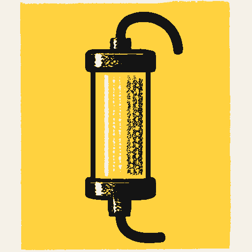 Printed symbol for Dialysis Patient Protections: Hemodialysis filter cartridge