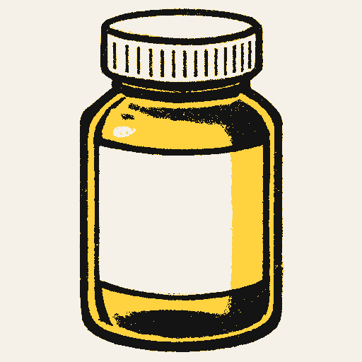 Printed symbol for Medicaid Pharmacy Protection: Prescription medicine bottle