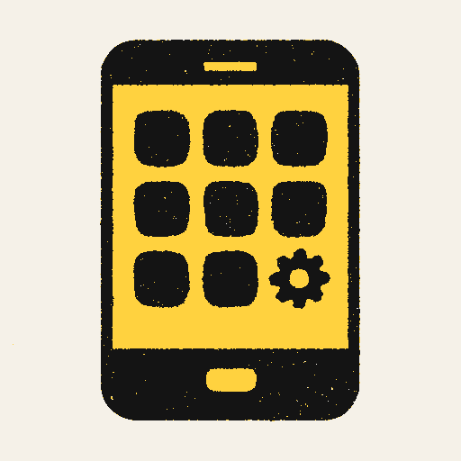 Printed symbol for App Store Fee Oversight: Smartphone app marketplace screen