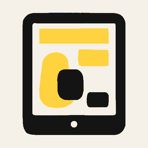 Printed symbol for Digital Ad Tax: Tablet showing a generic digital advertisement
