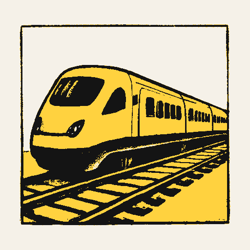Printed symbol for National Rail Initiative: Modern passenger train
