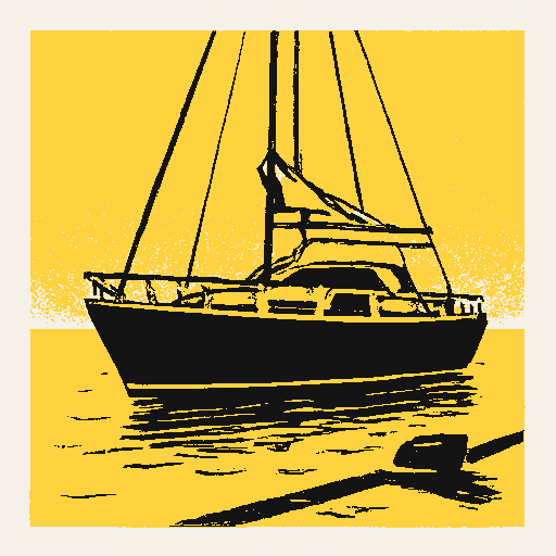 Printed symbol for Idle Rich Tax Increase: Idle luxury yacht at a mooring