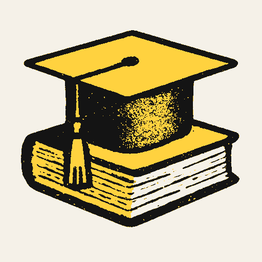 Printed symbol for Student Debt Forgiveness: Graduation cap resting on a closed textbook