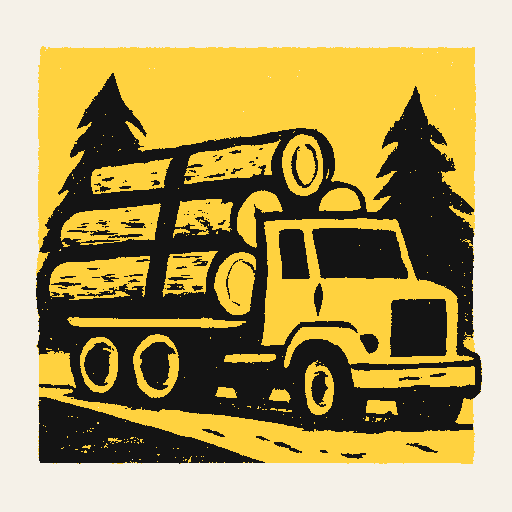Printed symbol for Forest Logging Expansion: Forestry logging truck