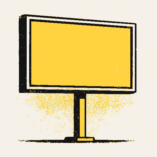 Printed symbol for Ad-Free Neighborhoods: Blank roadside billboard