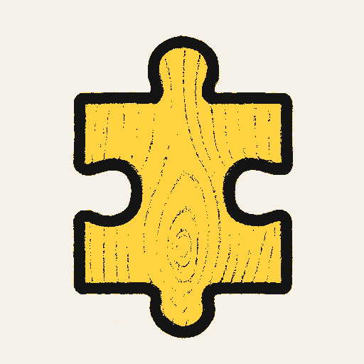 Printed symbol for Worker Ownership Policy: Wooden ownership puzzle piece