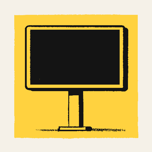Printed symbol for Advertising Ban Policy: Blank digital billboard screen