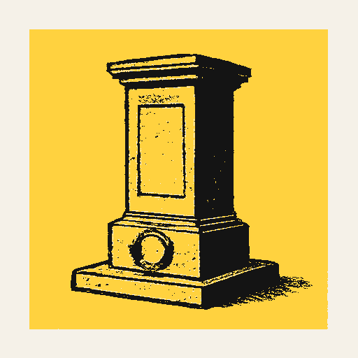 Printed symbol for End Violent Celebrations: Empty stone memorial pedestal